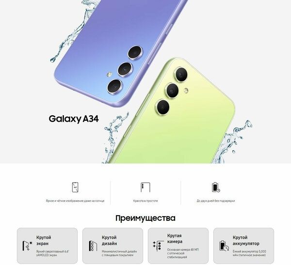 Samsung A34 5G 128 GB С коробкой