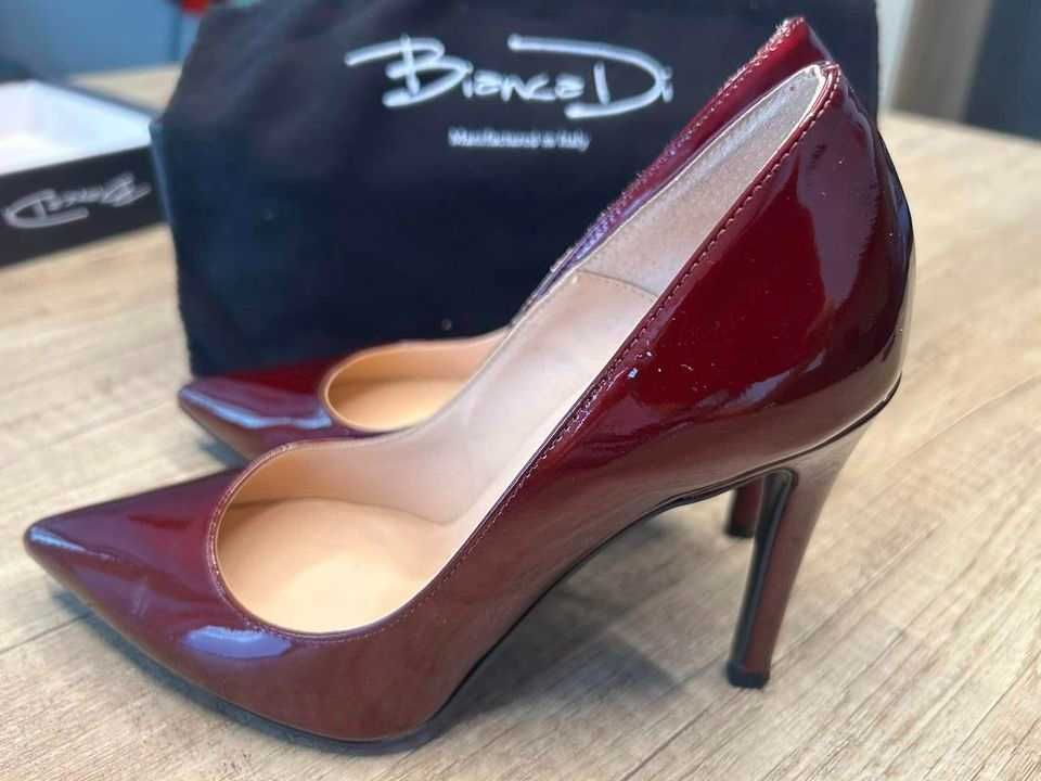 Обувки BiancaDi, нови, обувани веднъж, италиански, естествен лак