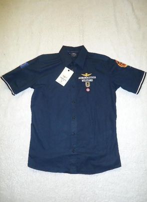 Camasa pilot navy Aeronautica Militare embleme brodate maneca scurta