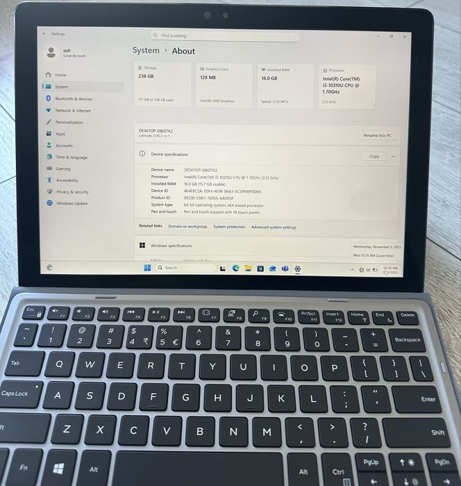 Super Ofertă! Dell Latitude 7210! i5 th10/16gb/256 ssd! Functională!