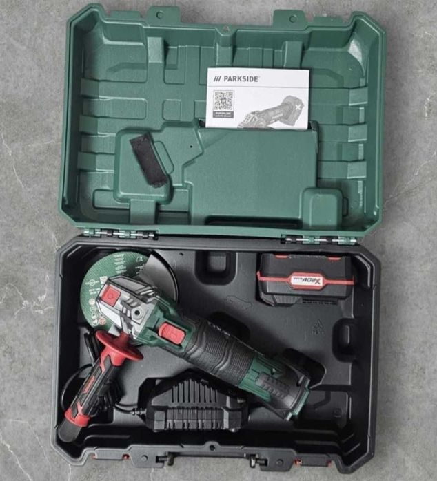 Polizor unghiular/ flex cu acumulator 20V 4Ah si incarcator PARKSIDE