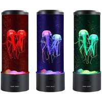 LED нощна лампа (аквариум) с медузи. Настолна
