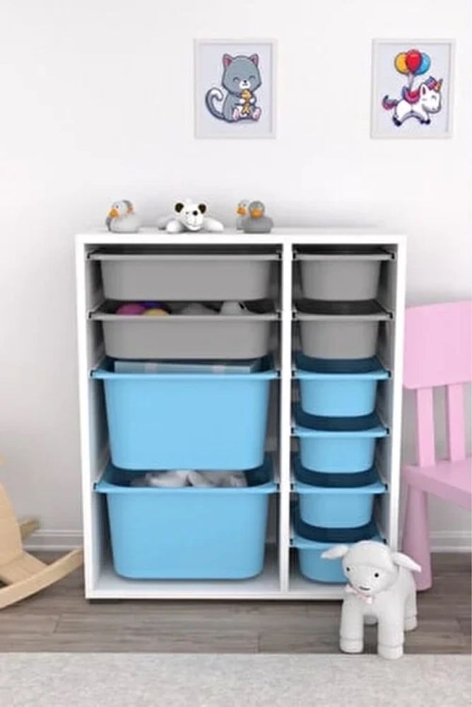 Шкаф за съхранение на играчки 10 кошнички 4 цвята