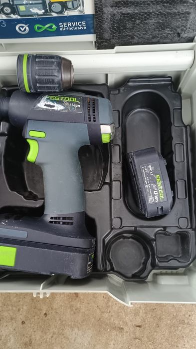 Filetanta festool , 2 baterii,incarcator,cutie,mandrina biti si standa