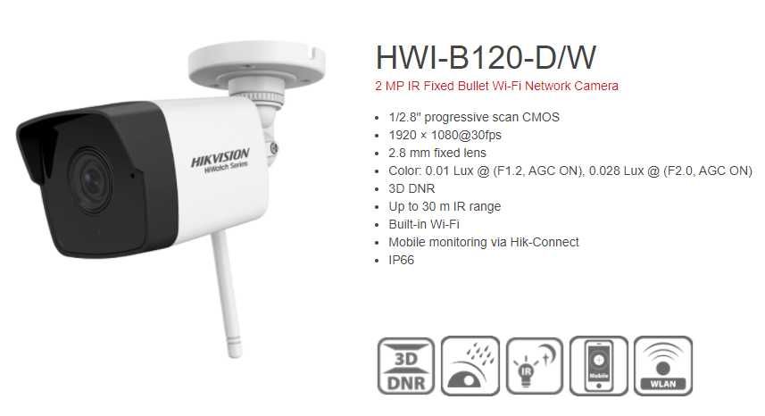 Бебефон TV Wi-Fi Камера Смартфон Сензор Движение Hikvision B120H-DWD