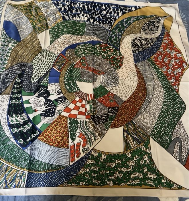 Hermes брендовый платок из Франции. Чистый шелк