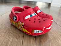 Crocs C8 24-25 papuci Cars Lightning McQueen luminite copii baieti