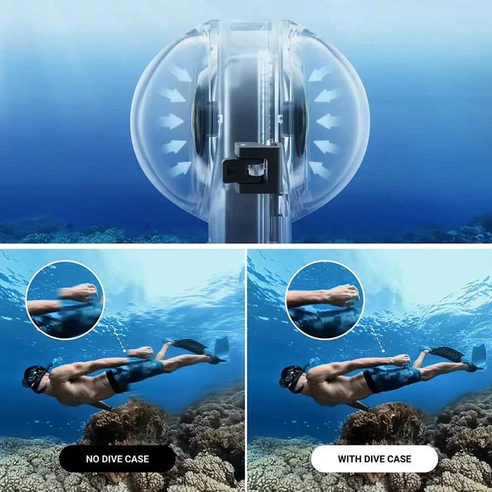Carcasa subacvatica 50m invizibila camera de actiune Insta360 X5