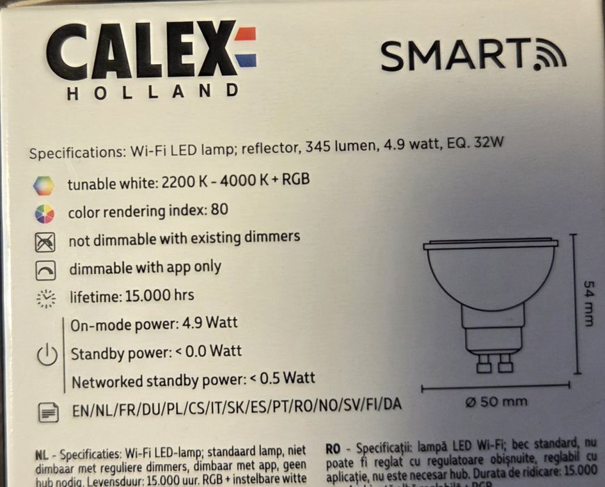 Becuri smart CALEX (wi-fi) GU10 (2 buc)