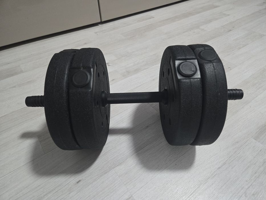 Discuri din plastic umplute cu ciment 2,5 kg ( 10 kg )  gantere, bare