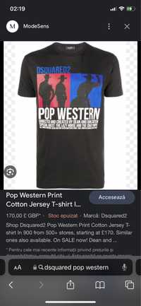 Tricou dsq2 pop Western