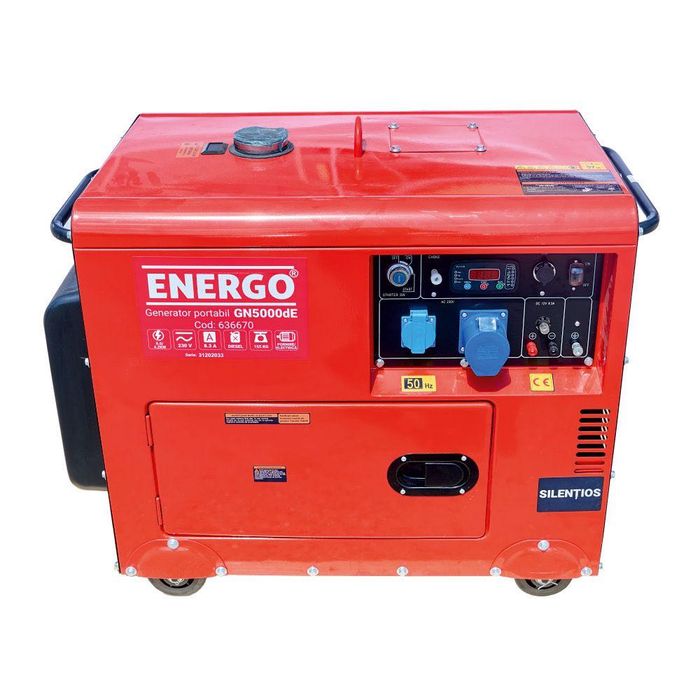 Generator portabil GN5000dE carcasat cu roti Pmax 5.0kW/230V