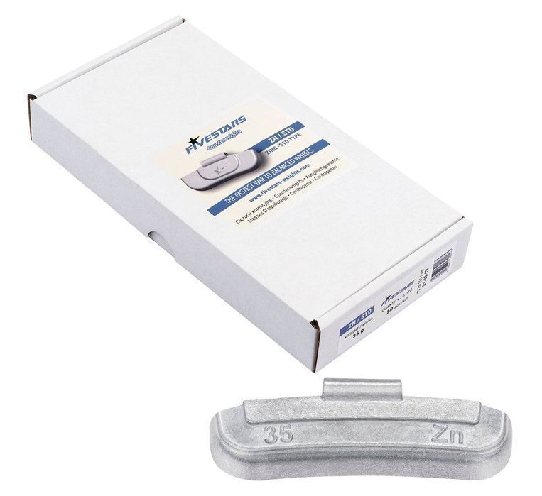 Cutie contragreutati pentru jante de tabla 35 grame - 50 buc - zn
