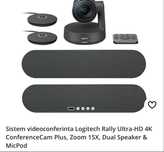 Sistem videoconferinta Logitech Rally Ultra-HD 4K ConferenceCam Plus