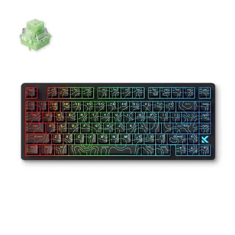Gaming Klaviatura MCHOSE Jet75 Wireless Qora va oq  Topographic stilda
