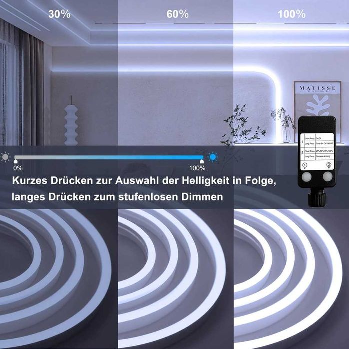 Bandă LED 10M, Bandă LED Neon 24V, Reglabilă 6500k