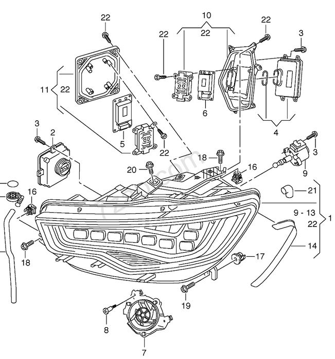 Vand ventilator far full led 2011 - 2014 pt audi a6 c7