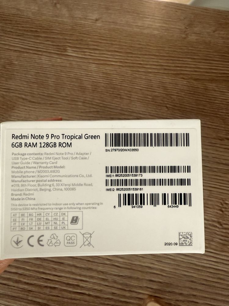 Xiaomi Redmi note 9 pro Tropical Green