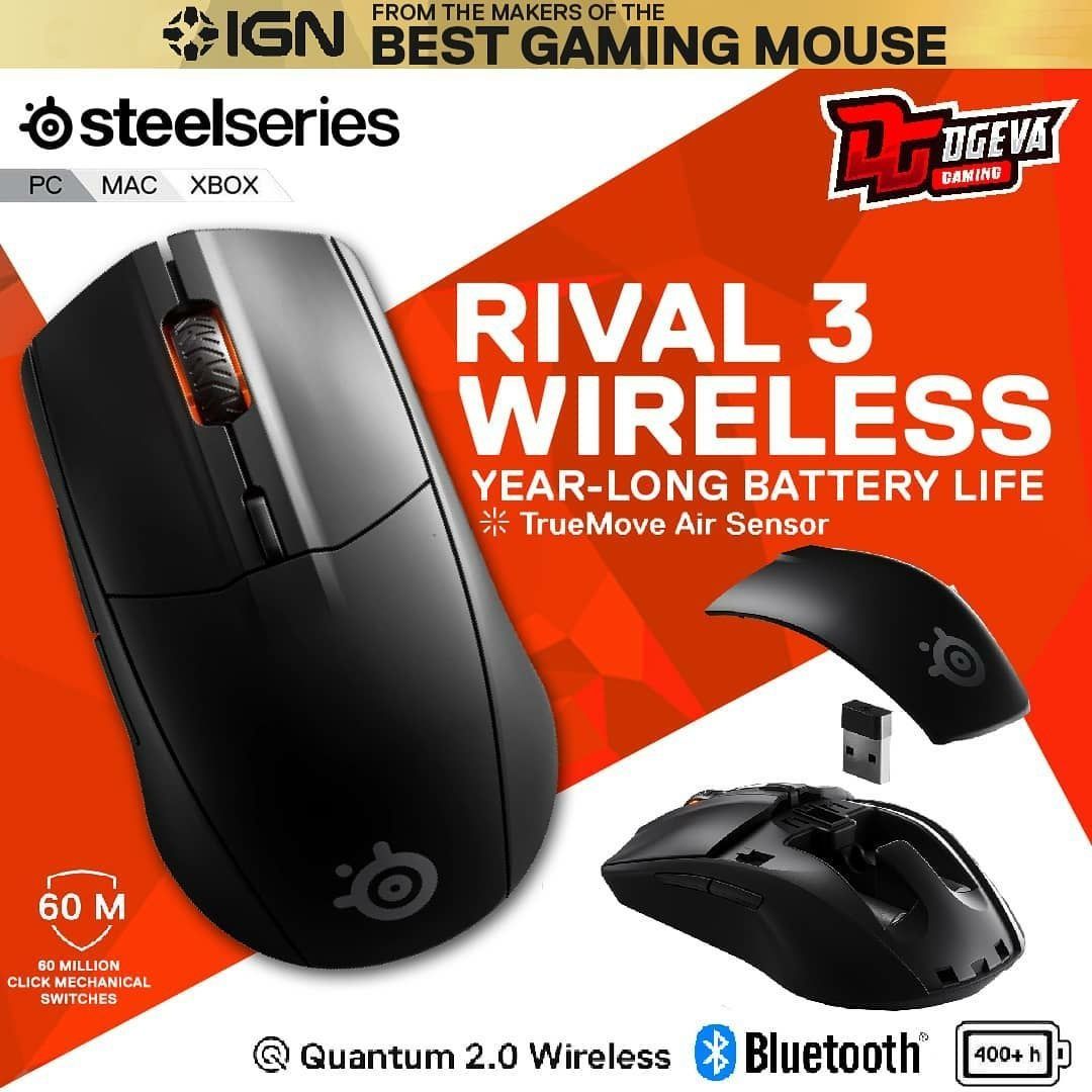 Топ! Steelseries RIVAL 3 Wireless/60млн наж  Беспроводная мышка/мыш