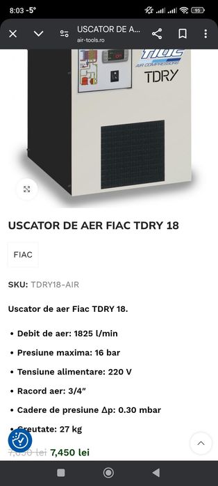 Vând compresor aer Fiac 10 silver