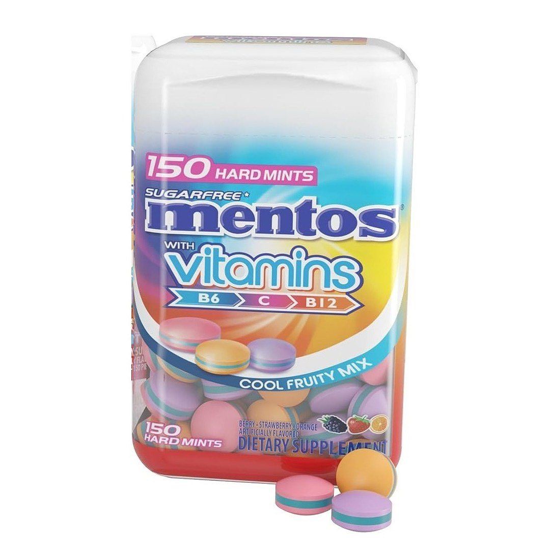 Mentos витаминная твердая мята без сахара, 150 шт.