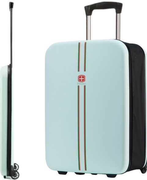 TROLER pliabil mare carcasa dura 2 roti 1 lacat maner telescopic VERDE
