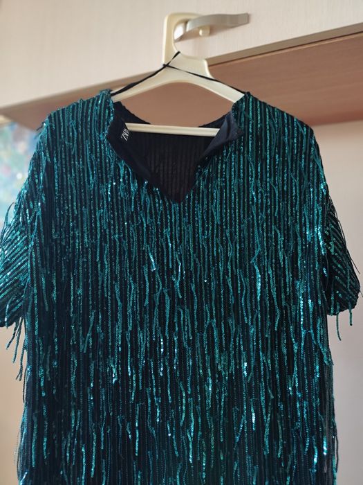 Зелена парти рокля ZARA