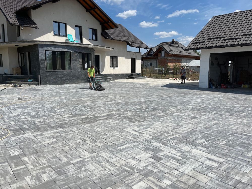 Montaj pavaje borduri rigole dale montare cu pavele