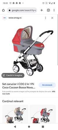 Cărucior evolutiv 0-3 ani premium ICOO PII Coco/Cocoon + scoica gratis