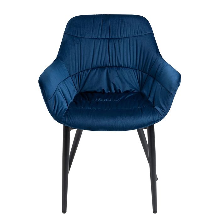 SS21! NOU Fotoliu, catifea, albastru/ bleumarin