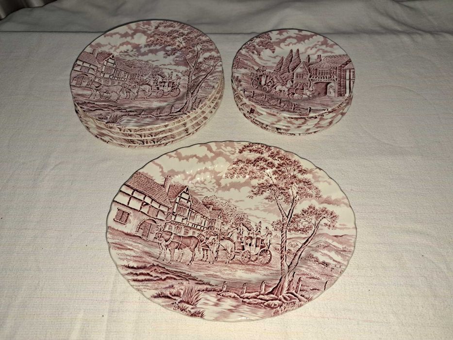 set de masa serviciu farfurii portelan englezesc Myott Royal Mail