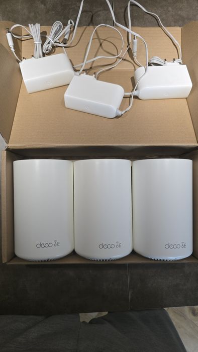 Wi-Fi Mesh Tp-Link Deco XE75, AXE5400, Tri-Band Gigabit, 3 UNITATI
