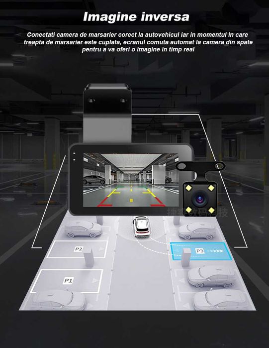 Camera Auto de bord DVR,Wi-Fi, HD 1296P,Vichema Tech®