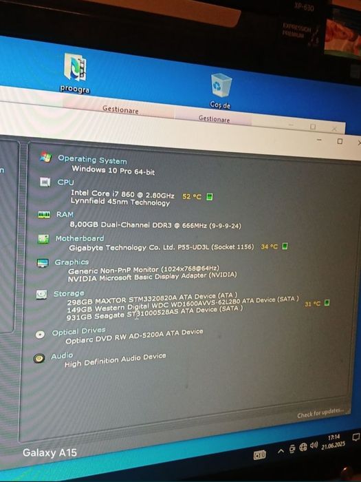 Vand urgent Unitate pc deluxe i7  quadro ,fx 1800, 1tb hdd