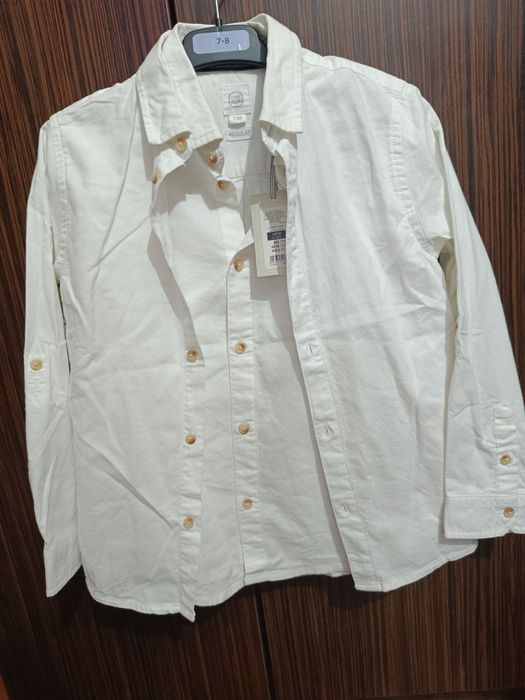 Cămașă albă nouă mărimea 128 (2 bucăți)