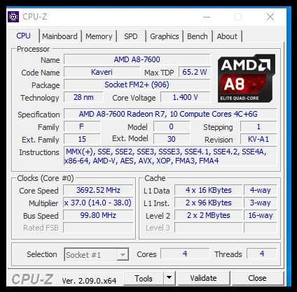 Дъно  ZX-A88MP +AMD A8-7600 +16gb ddr3