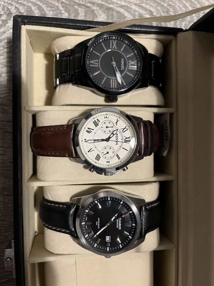 Set 3 ceasuri (2 x Fossil si 1 x Casio)
