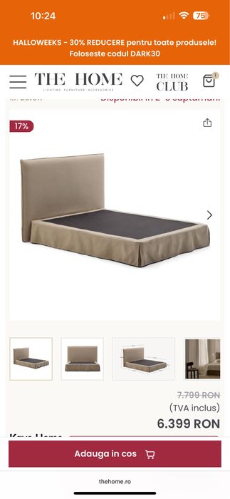 Pat +saltea dormitor Kave Home