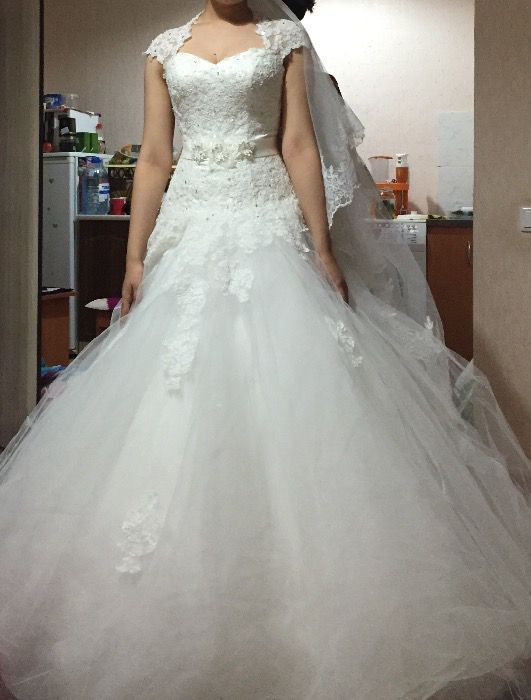 Красивое свадебное платье-счастливое