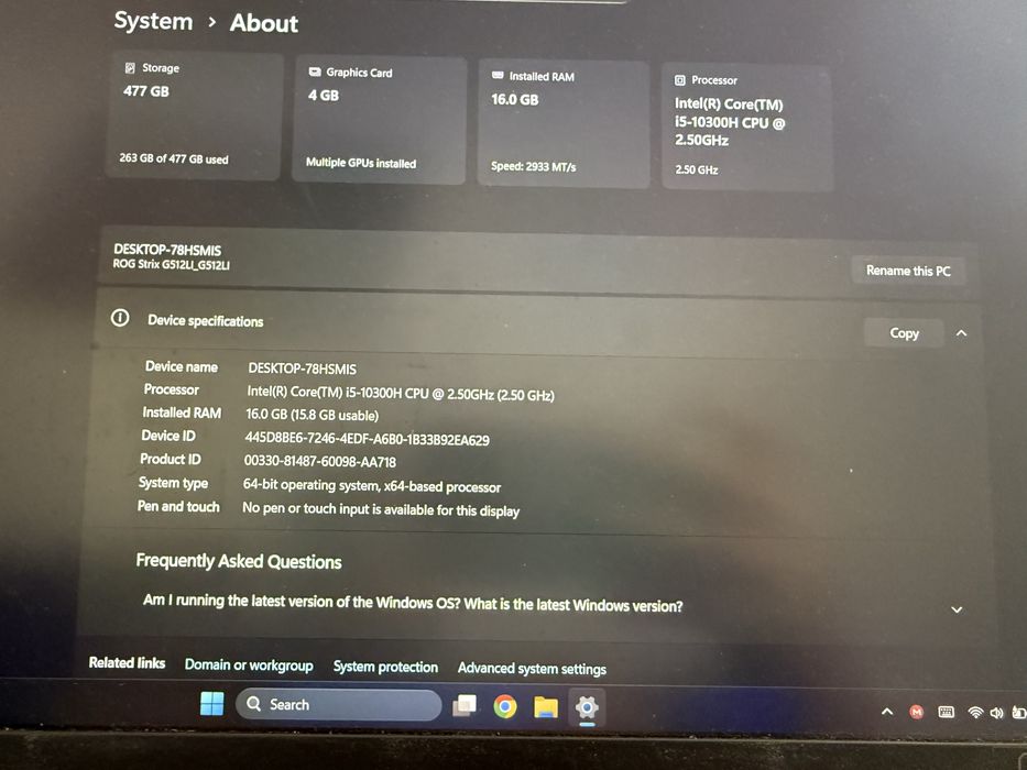 Laptop ASUS ROG Strix G512LI