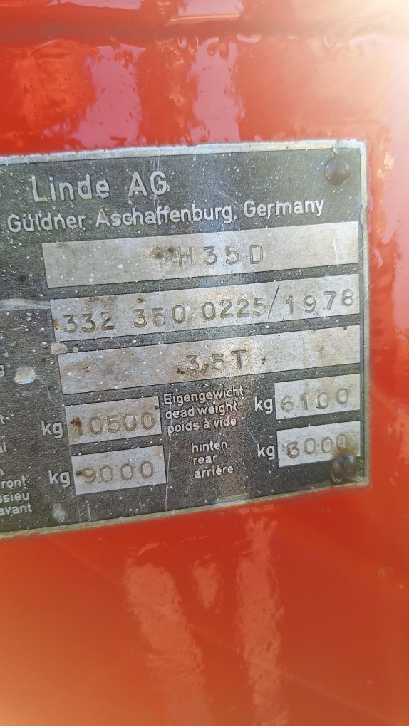 Stivuitor teren LINDE H35 catarg lat de 2 metri