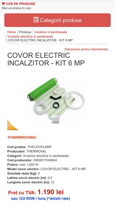 Thermoval incalzire pardoseala electrica profesionala