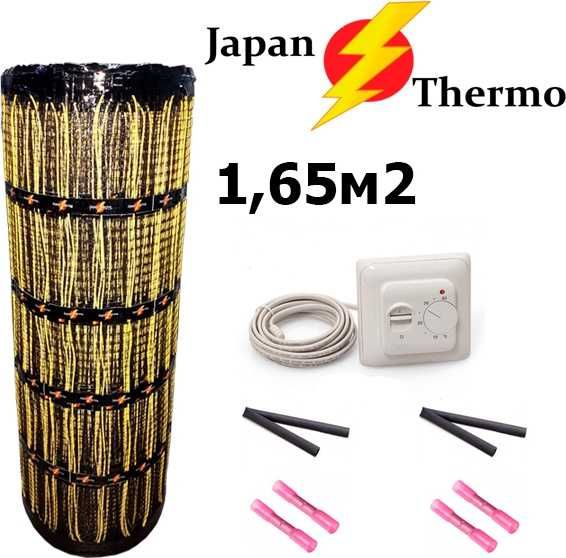 Нагревательний мат для теплого електрического пола + терморегулятор