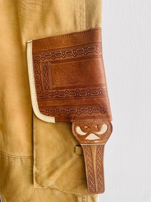 Pantaloni cu inserții piele naturala Ralph Lauren