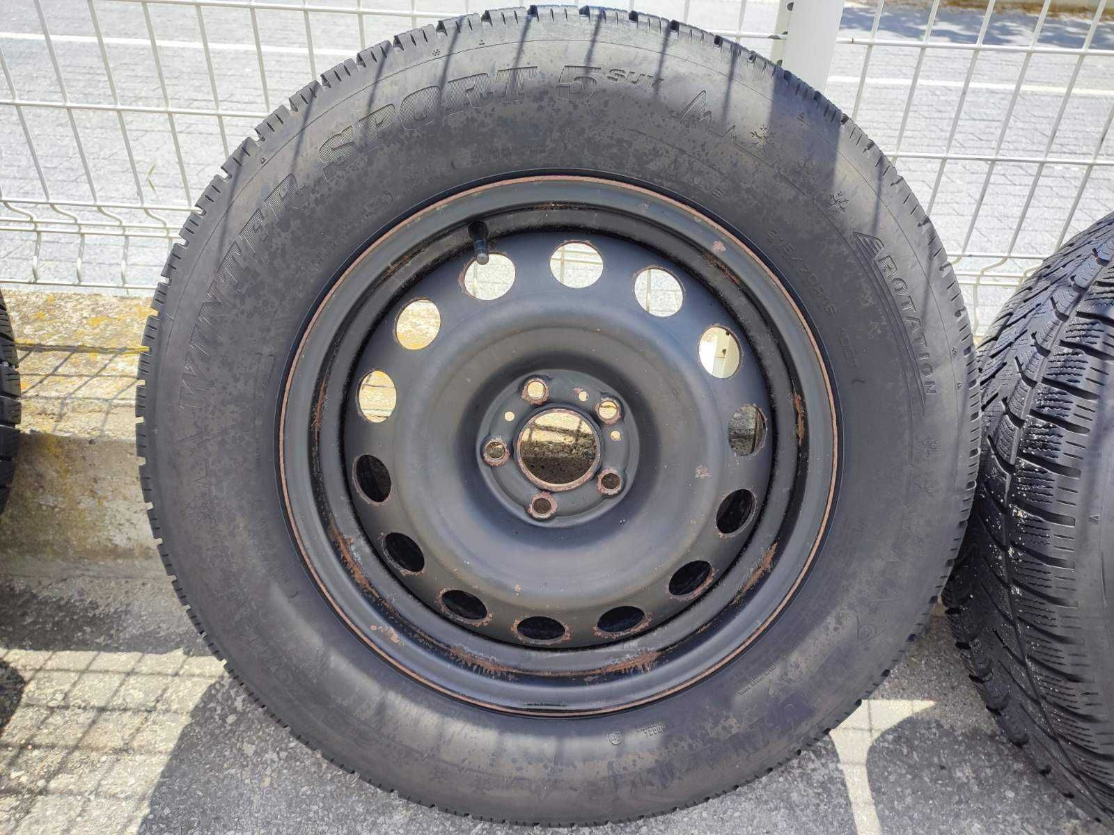 273 - 4бр. Стоманени джанти 16'' 5x108 с гуми 215/70R16 Opel