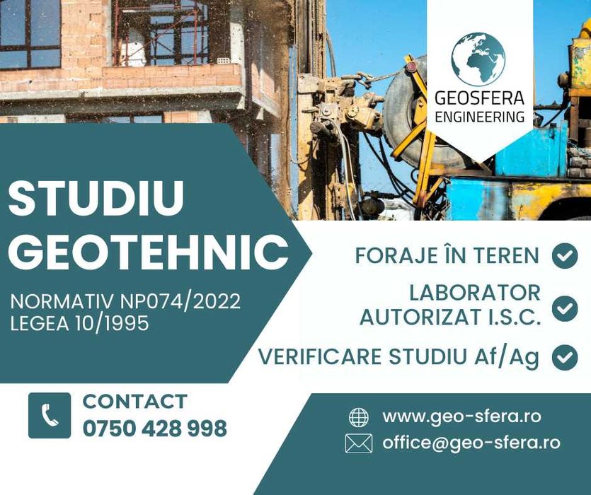 Studiu Geotehnic [PRAHOVA/BUZAU]-Verificare Af/Ag-Foraje-Laborator