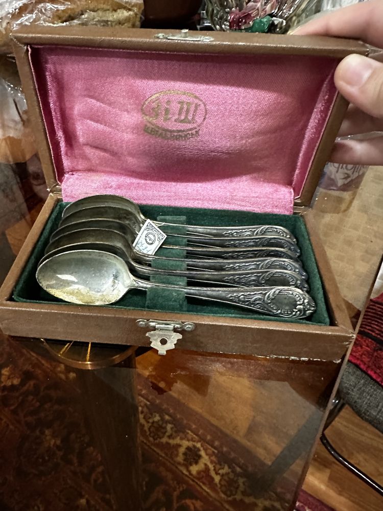 Антикварные серебренные чайные ложки. Проба 875
