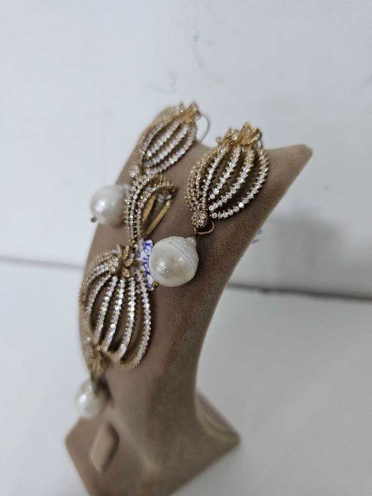 Set deosebit cercei+medalion aur 14k (ctg)