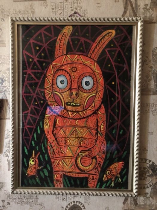 Картина заяц с рамой