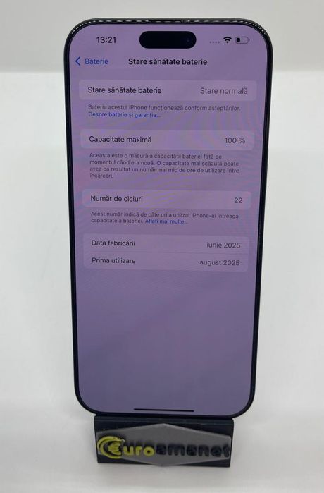 Telefon mobil Apple iPhone 16 Pro Max, 256GB, 5G, Black Titanium, -A-